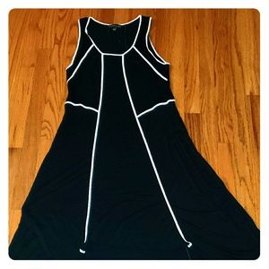 Black and white piped dress